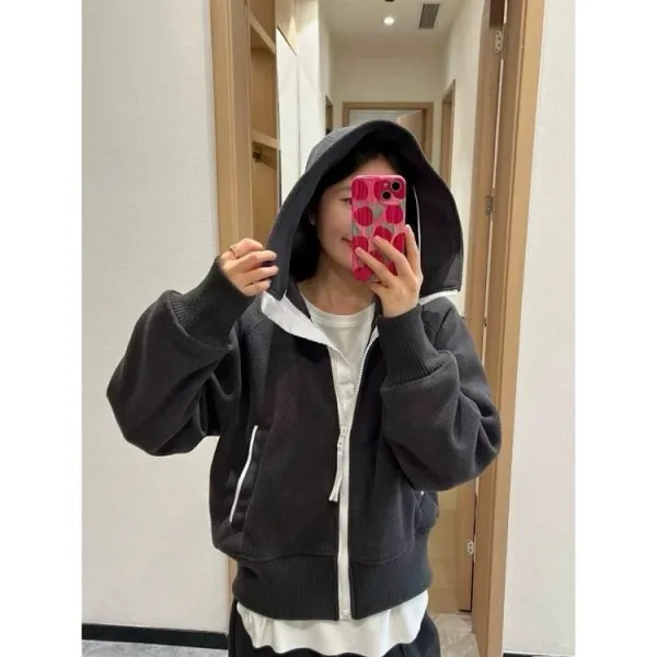 Design Fleece Zip-Up Hoodie Black - 4