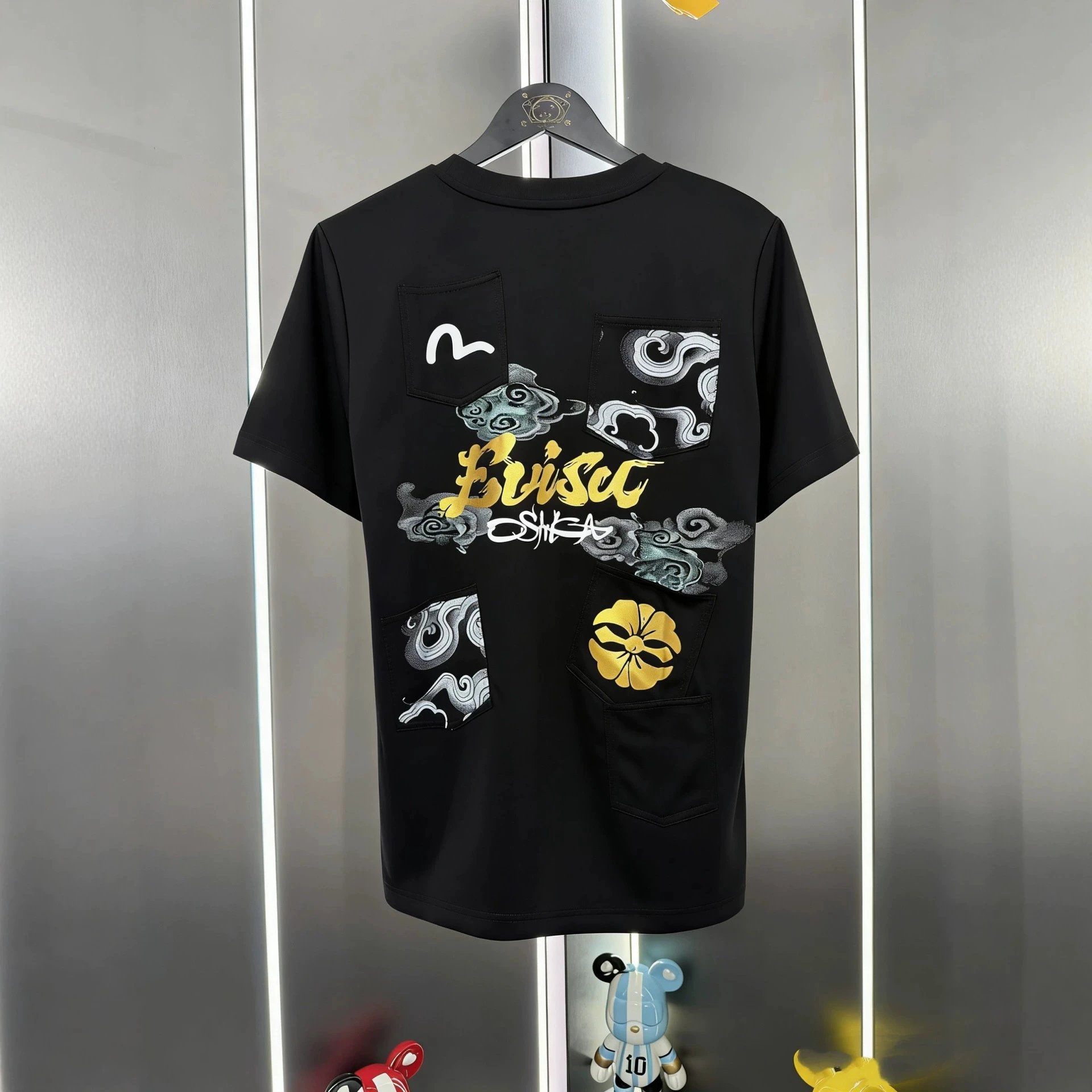 Evisu Osaka Japan Black Graphic Print T-Shirt