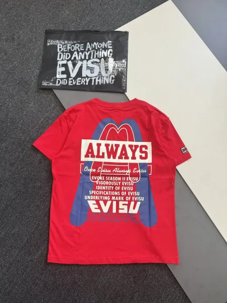 Evisu Always Graphic Print Red T-Shirt - 1