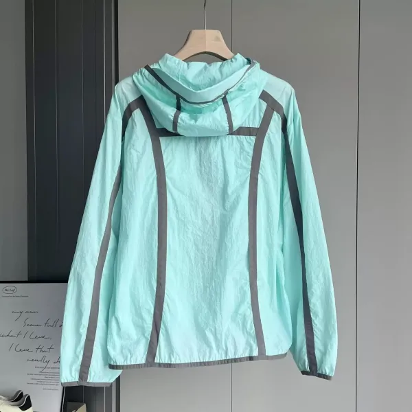 Design HWH GERA Windbreaker Jacket in Light Gray with Lavender Trim Outerwear.windbreaker - 9