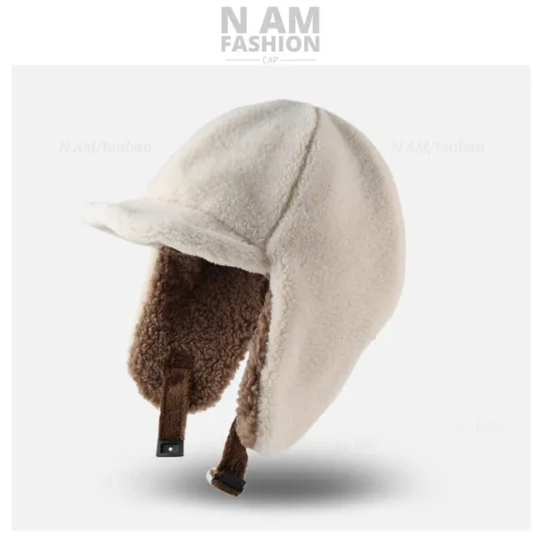 Design N AM Fashion Aviator-Style Fleece Hat Black Hats - 10