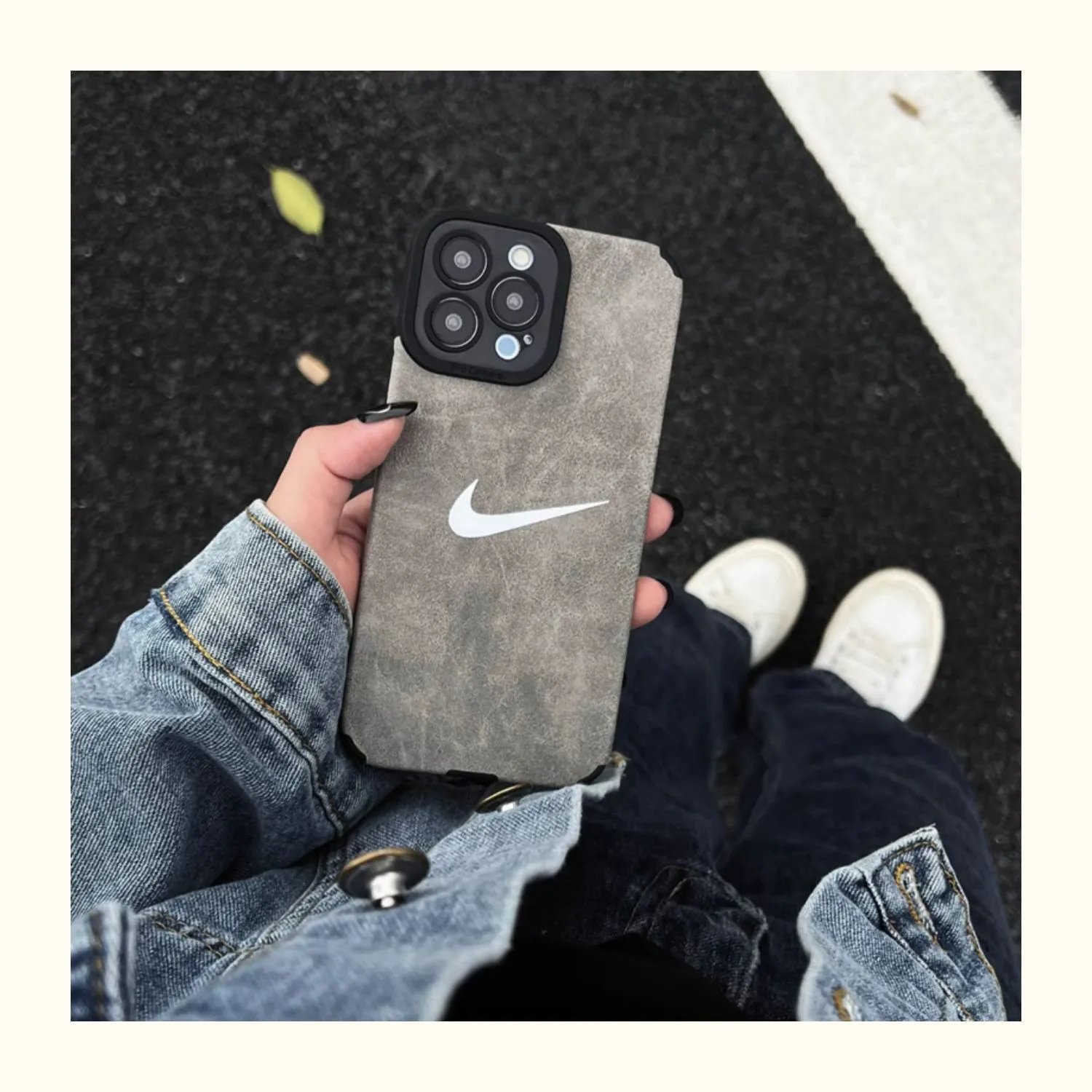 Nike Swoosh Logo Concrete Texture Phone Case Phone Accessories