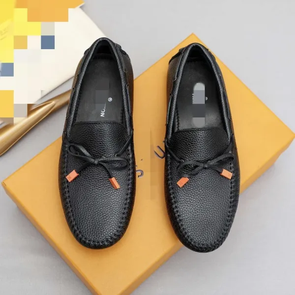 Design Loafers Black Pebbled Leather Penny Loafers - 13