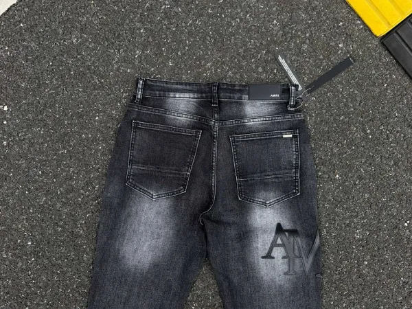 Amiri Distressed Logo Jeans Black - 3