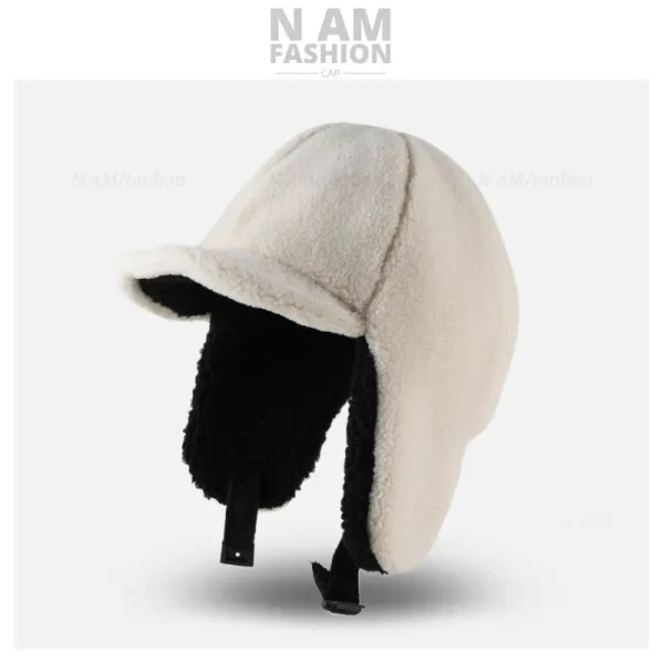 Design N AM Fashion Aviator-Style Fleece Hat Black Hats - 12