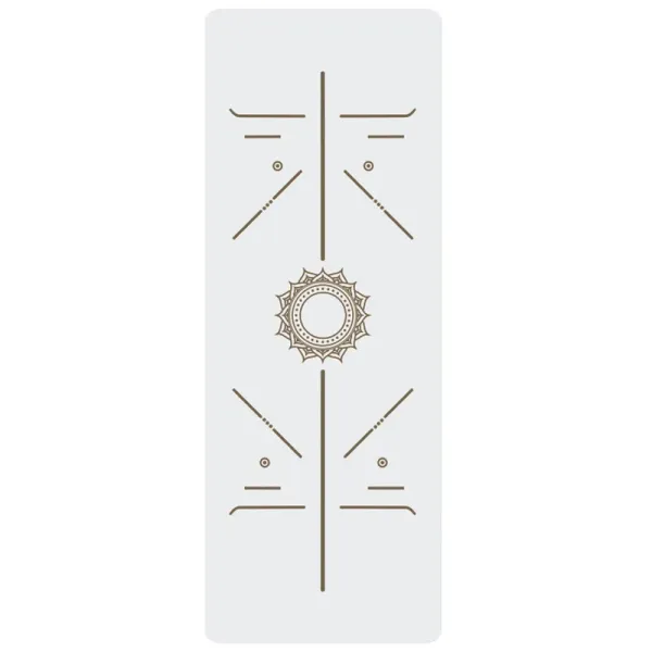 Design Abstract Mandala Yoga Mat Beige Activewear - 1