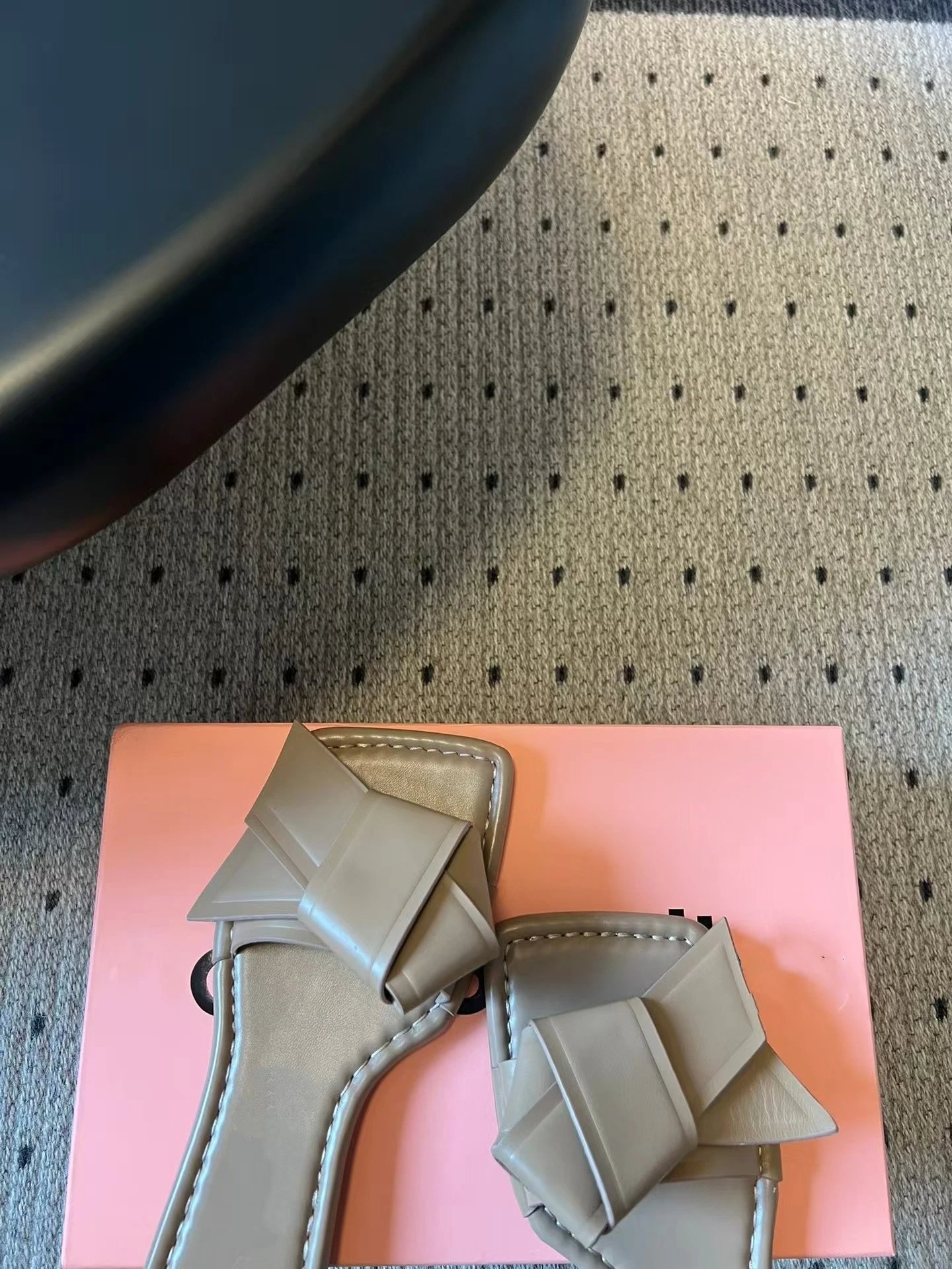 Jacquemus Le Chiquito Bow Slide Sandals Beige Slippers - 24