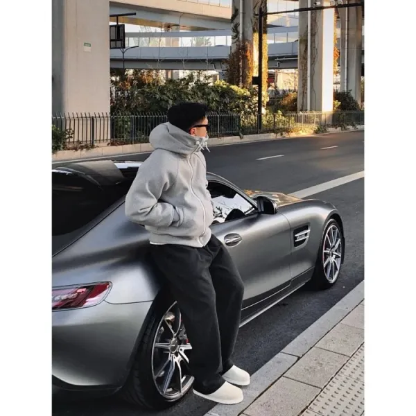 Design Fleece Zip-Up Hoodie Black - 10