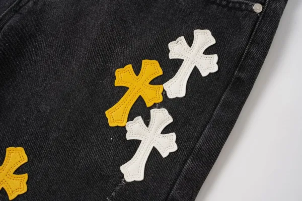 Chrome Hearts Cross Logo Denim Shorts Black - 34