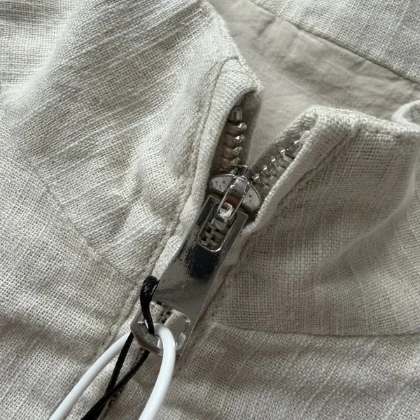 Design Minimalist Zip-Up Jacket Beige Outerwear - 14