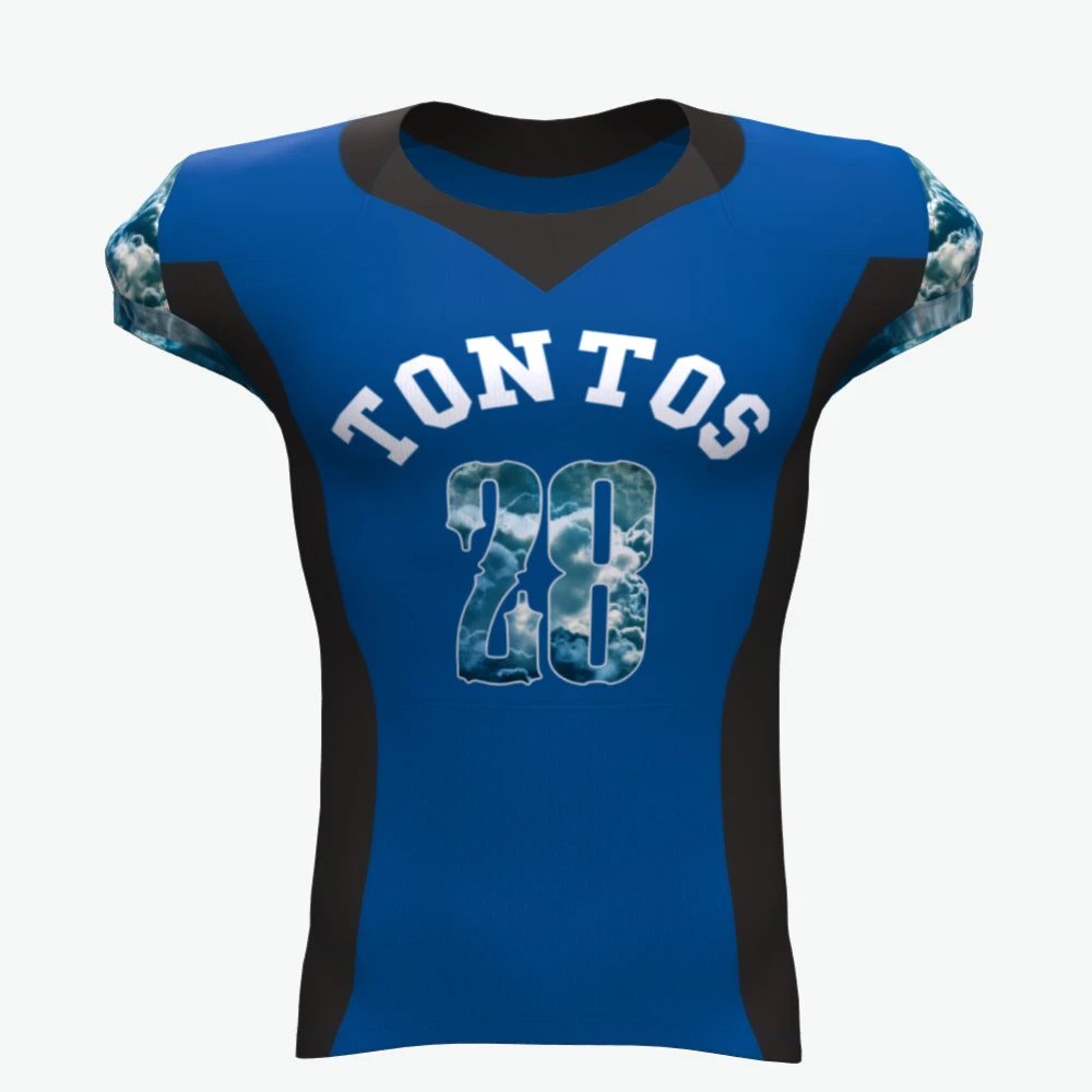 Design Custom Tontos 28 Cloud Print Football Jersey Blue Jersey