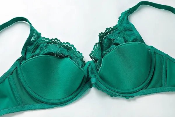 Design Lace-Trimmed Emerald Green Underwire Bra Underwear - 16