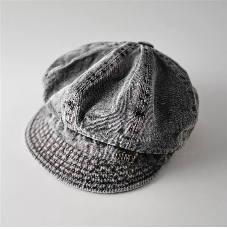 MMY Denim Newsboy Cap Light Wash Hats - 2