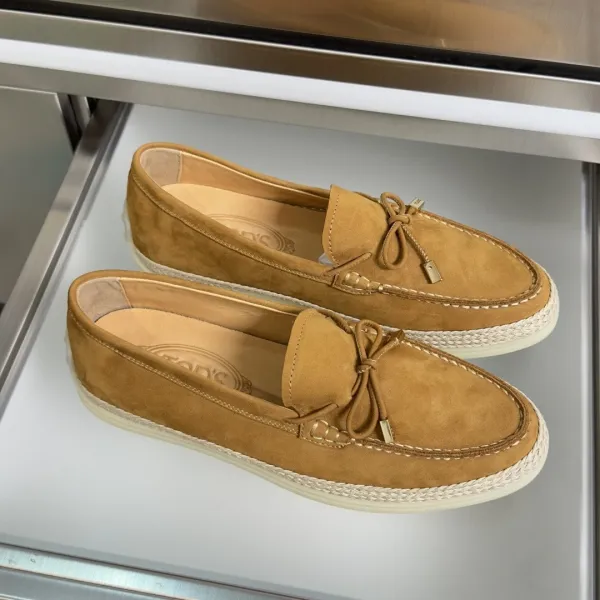 Tod's Gommino Loafers Pink Suede Espadrille-Style Casual Shoes - 10
