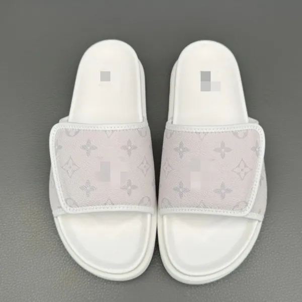 Louis Vuitton Monogram Denim Slide Sandals Black Slippers - 7