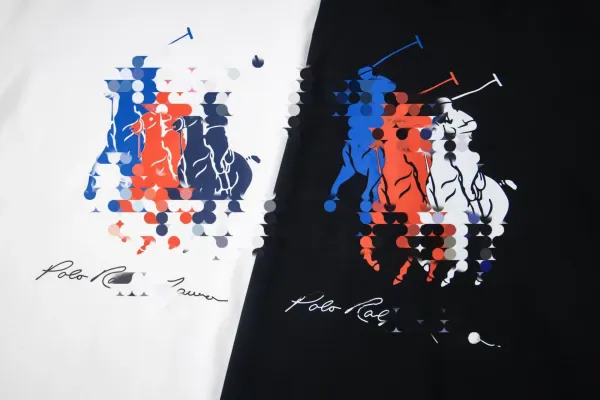Design Pixelated Polo Player T-Shirt Black - 8