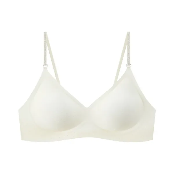 Design Seamless Mesh Bralette White Underwear - 1