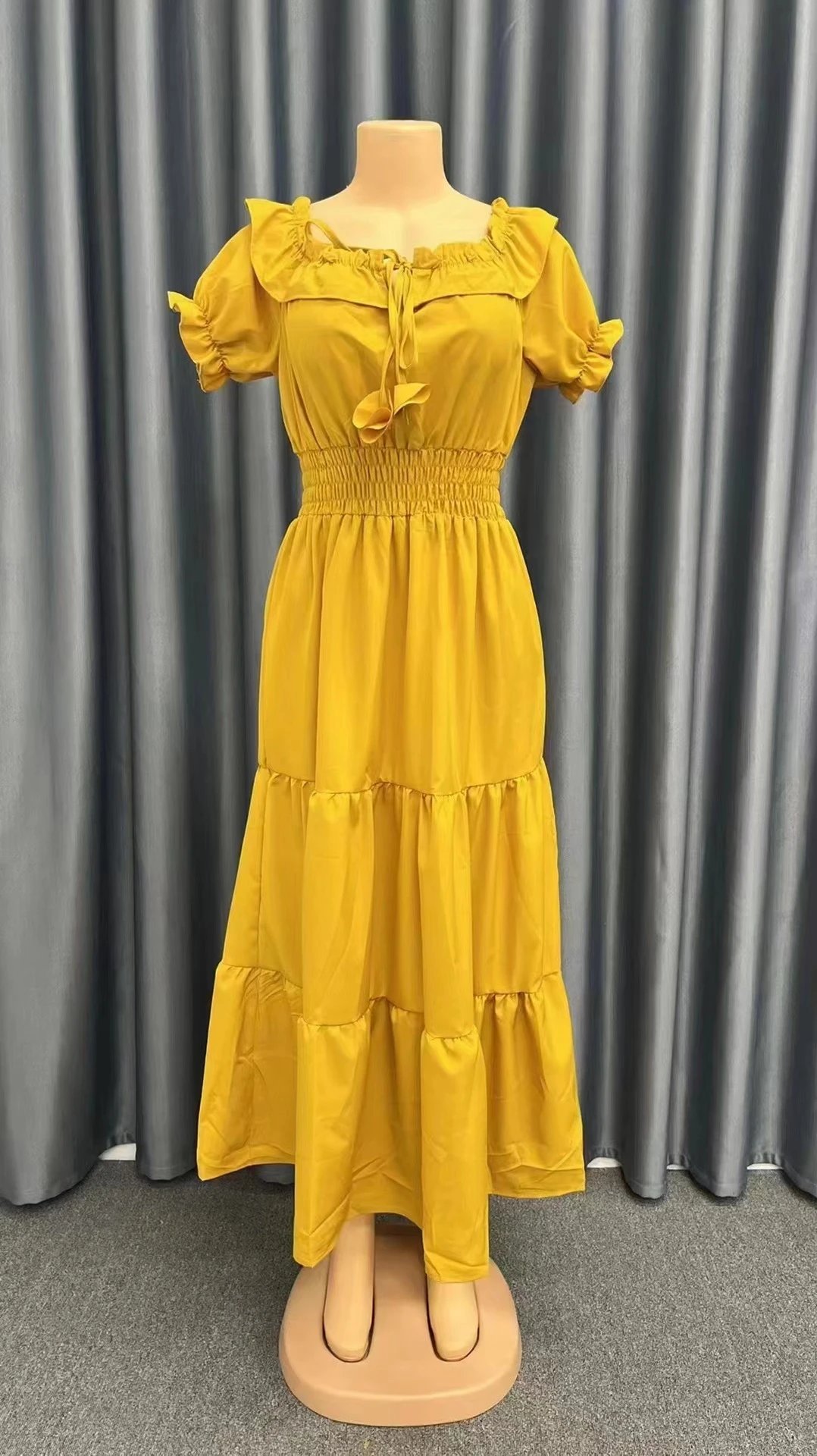 Design White Off-Shoulder Tiered Maxi Dress - 6