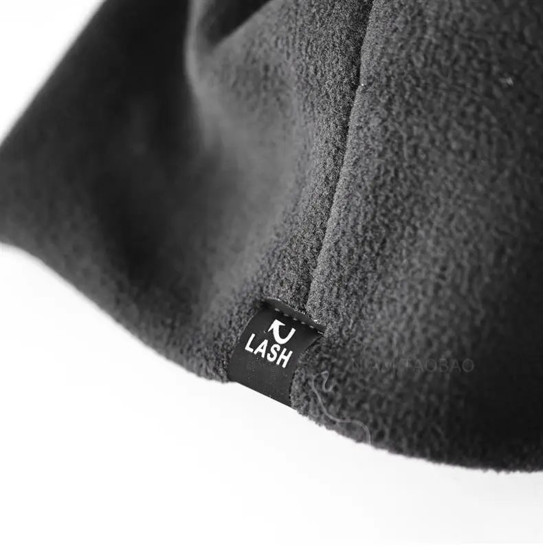 Design Fleece Beanie with Leather Eye Patch Detail Brown - 14
