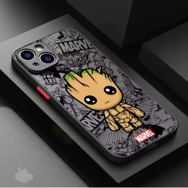Design Marvel x Groot Cartoon Illustration Phone Case for iPhone Phone Case - 5