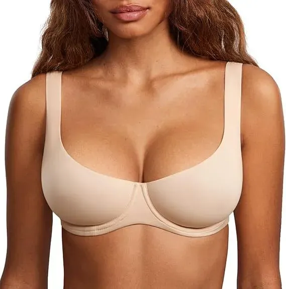 Design Seamless Full Coverage Bra Beige Underwear - 1