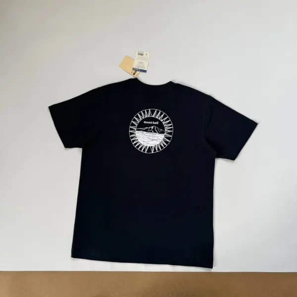 Design Montbell Sun Mountain Graphic T-Shirt Black + Montbell Ultralight Crossbody Bag Purple T-Shirts - 16