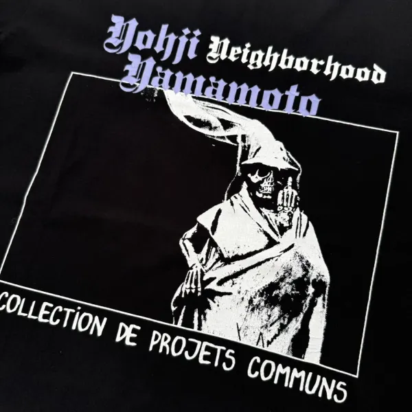 Yohji Yamamoto x Neighborhood Collaboration Graphic Tee Charcoal Gray T-Shirt - 22