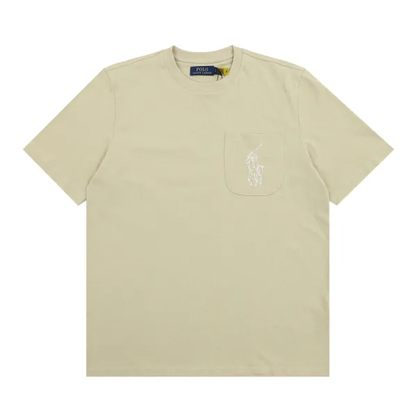 Polo Ralph Lauren Outline Pony Pocket T-Shirt Beige - 3