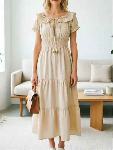 Design White Off-Shoulder Tiered Maxi Dress - 27