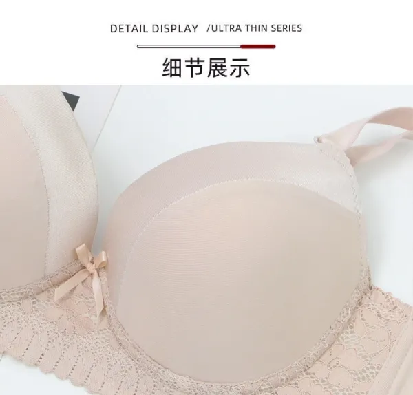 Design Lace Trim Satin Underwire Bra in Dusty Rose Underwear - 13