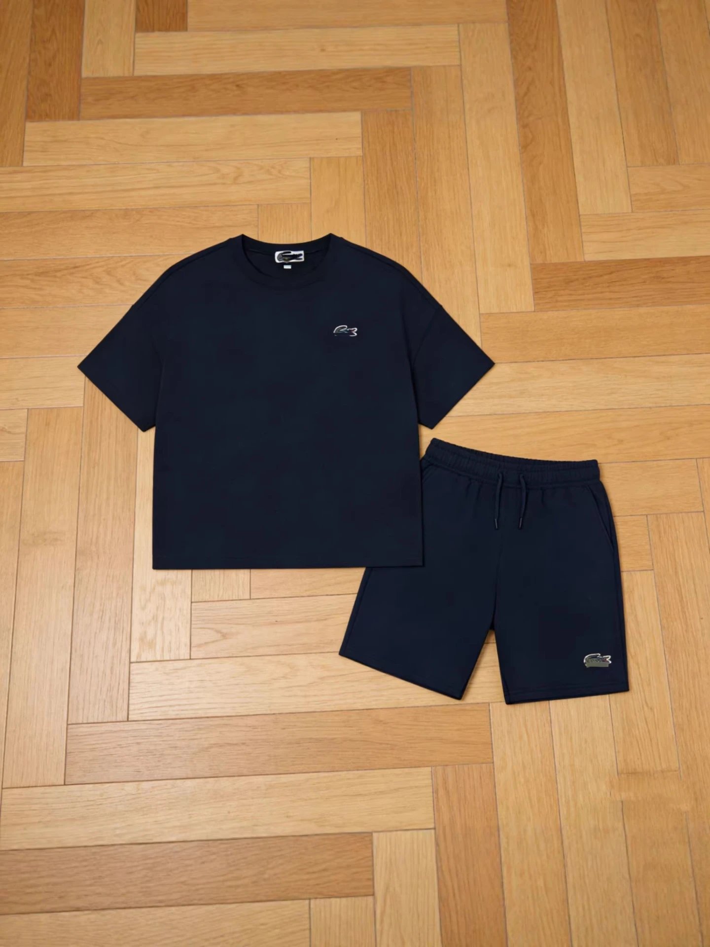 Lacoste Classic Croc Logo White T-Shirt and Shorts Set - 10