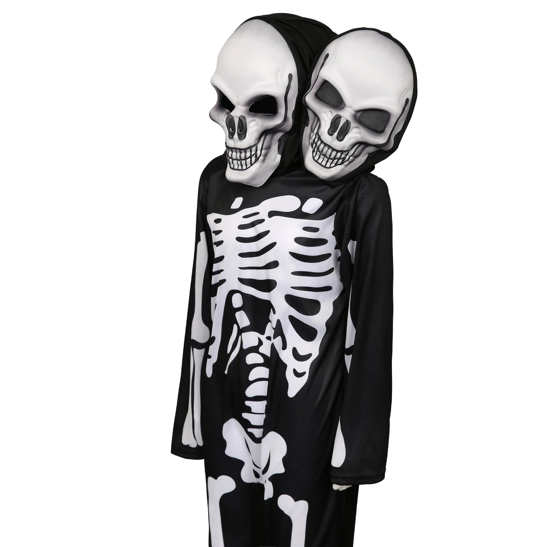 Design Two-Headed Skeleton Costume Black Clothing - 9