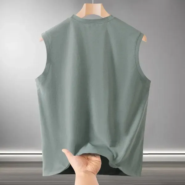 Design QIONE Performance Mesh-Panel Vest Top Sage Green Vest Top - 5