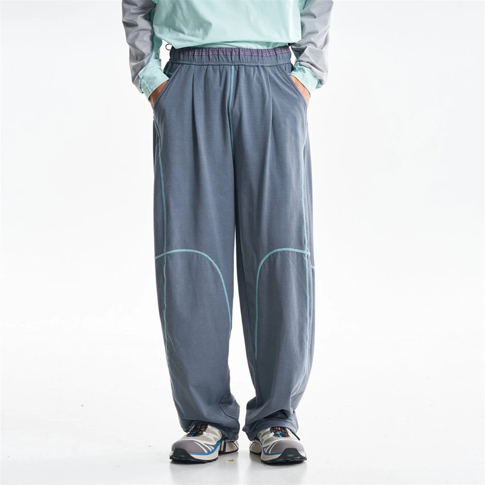 Design Baggy Cargo Pants Purple with Reflective Stitching - 4