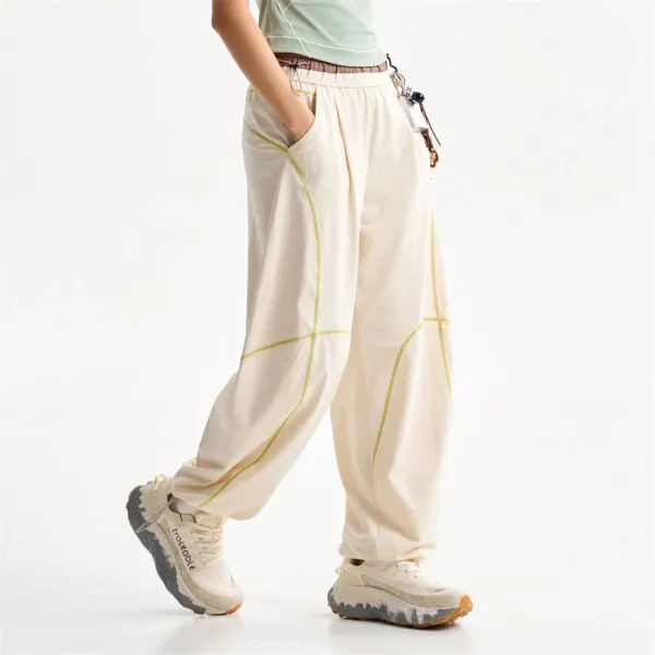 Design Baggy Cargo Pants Purple with Reflective Stitching - 11