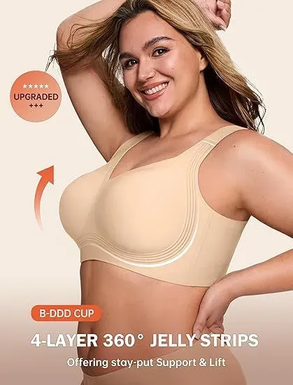 Design Seamless V-Neck Wireless Bra Beige Underwear - 9