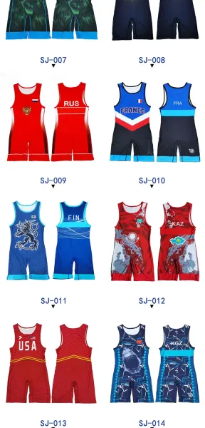 Design Peru National Wrestling Singlet Blue Floral Activewear - 19