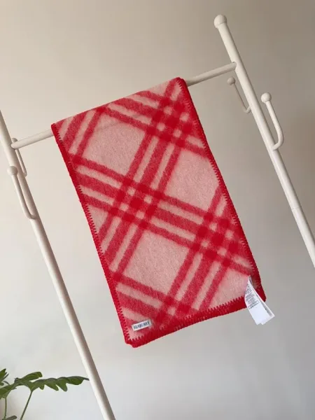 Burberry Classic Check Cashmere Scarf Red Scarves - 20