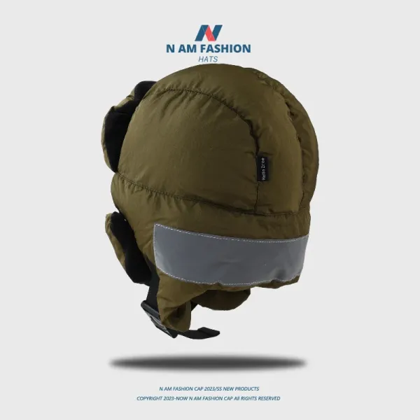Design N AM Fashion Aviator-Style Puffer Hat Gray Accessories.hats - 5