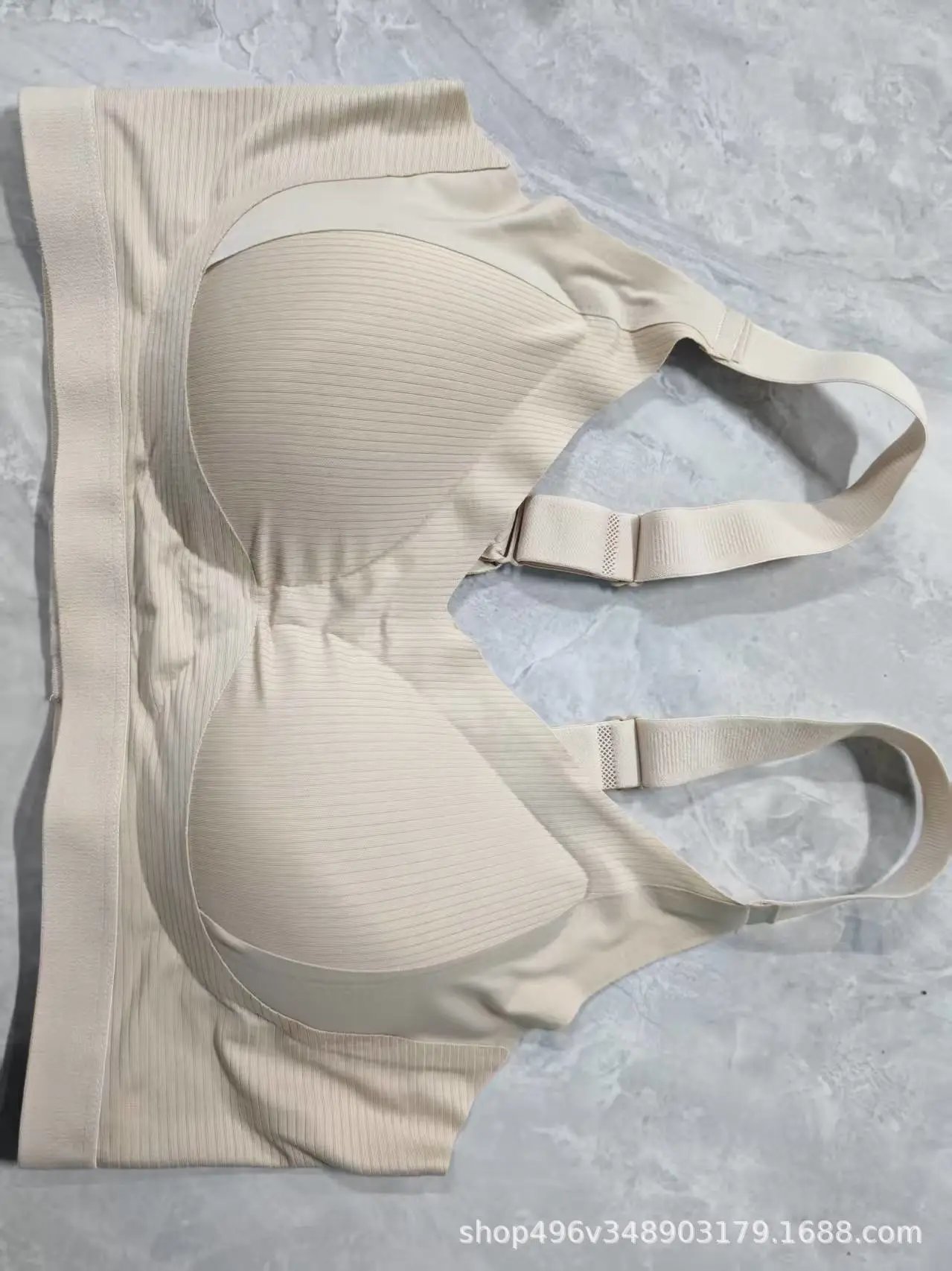 Design Seamless Ribbed Nude Wireless Bralette Underwear - 17