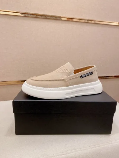 Giorgio Armani Loafer Beige Suede Slip-On Casual Shoes - 2