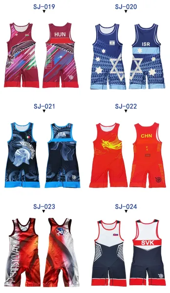 Design Peru National Wrestling Singlet Blue Floral Activewear - 21