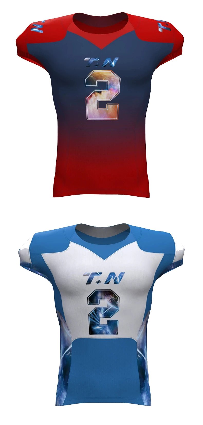 Design Custom Tontos 28 Cloud Print Football Jersey Blue Jersey - 19