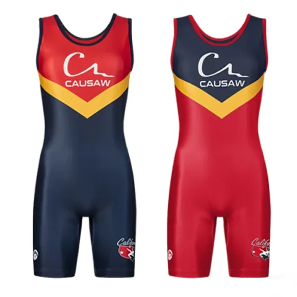 Design CAUSAW Racing Suit Red / Navy Two-Tone Activewear - 1