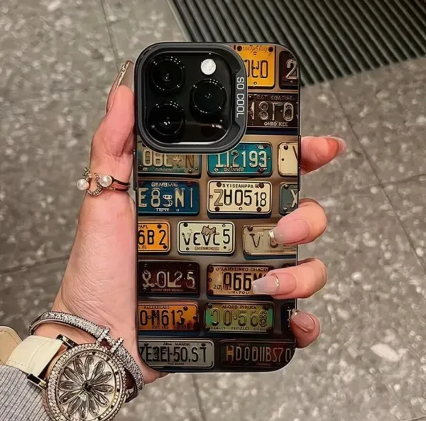 Design License Plate Collage Phone Case Multicolor Phone-Case - 5
