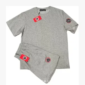 Design Logo Patch Gray T-Shirt and Sweatpants Set