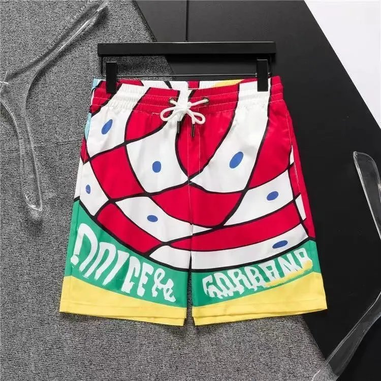 Dolce &amp; Gabbana Printed Blue White Black Patterned Swim Shorts
