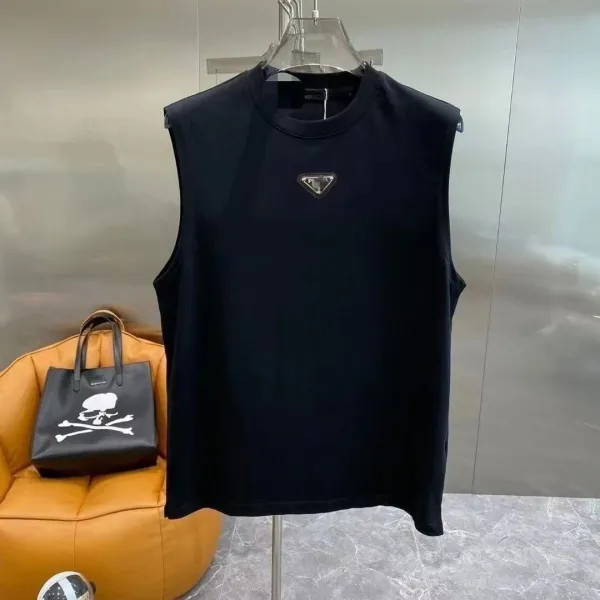 Prada Triangle Logo White Sleeveless Top Vest Top - 7