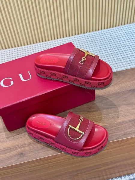 Gucci Horsebit Slide Sandals White Slippers - 6