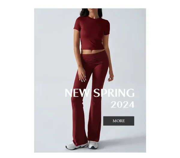 Design Red Cropped Tee and Flared Pants Set - 4